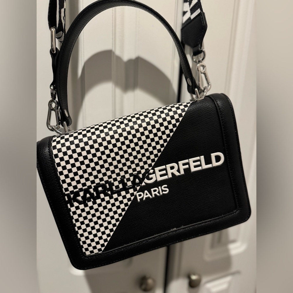NWOT Karl Lagerfield Crossbody Checkered Purse